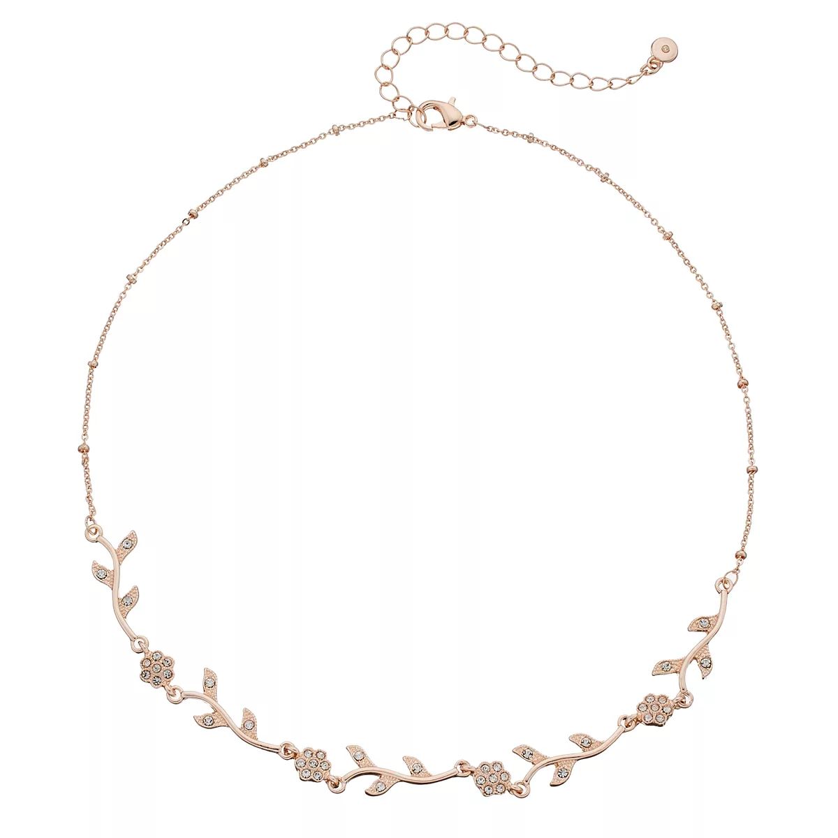 LC Lauren Conrad Simulated Crystal Flower & Vine Necklace | Kohl's