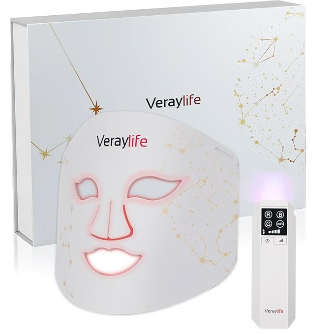 Red Light Face Mask, 8 Modes Portable Led Face Mask Light Therapy, 850nm Near Infrared Red Light ... | Amazon (US)