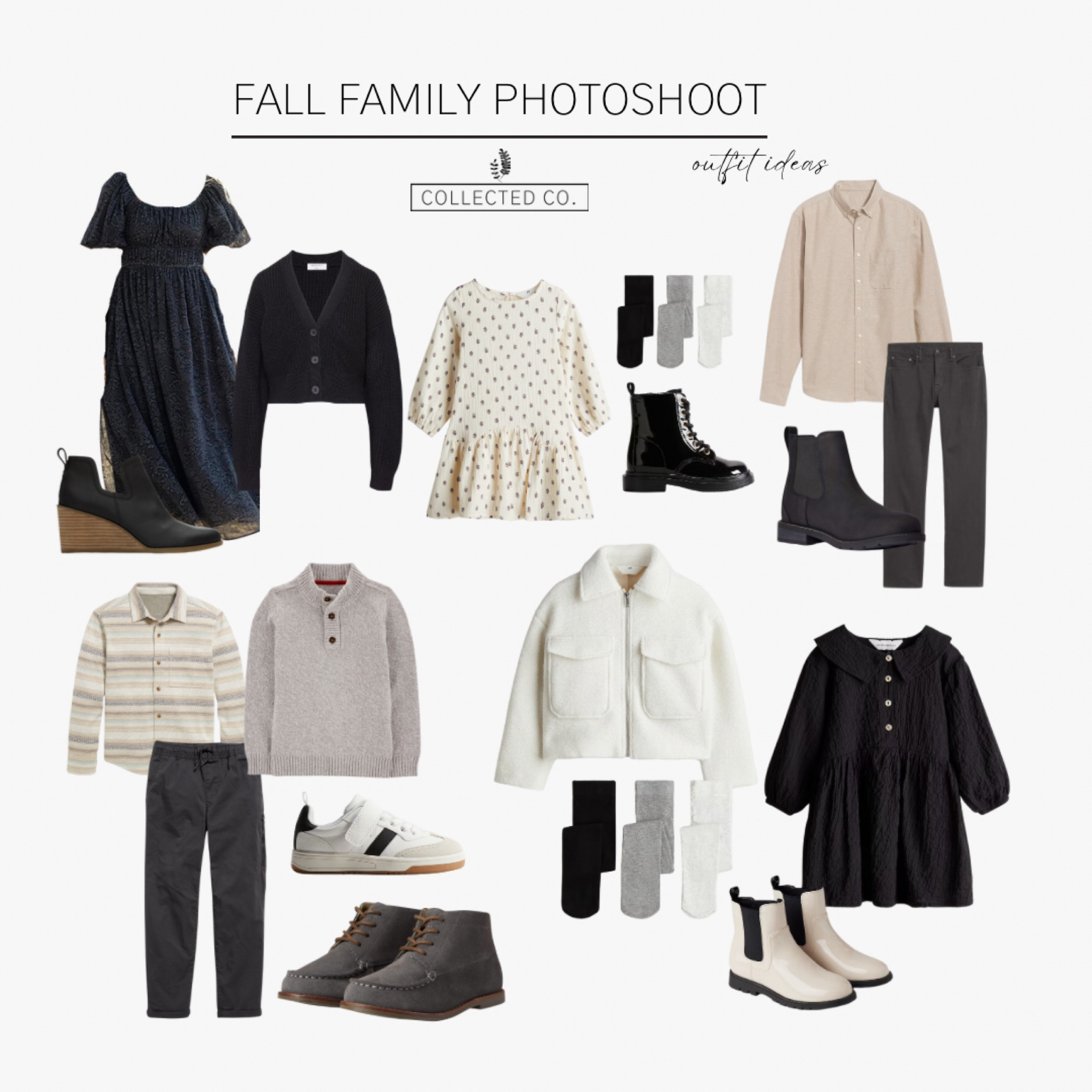 No time to shop for Fall family photos?! Let us help! Shop these pretty looks. This first palette features beautiful gray tones for the whole family. 

#LTKKids #LTKFamily #LTKStyleTip
