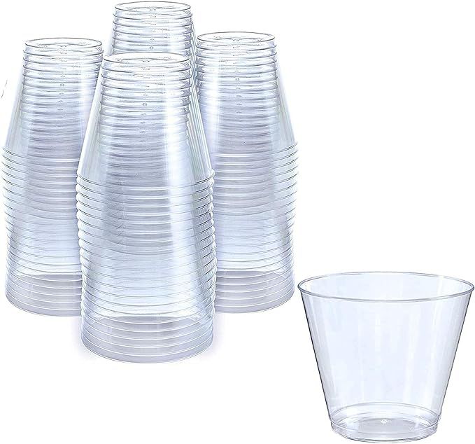 Prestee Small Clear Plastic Cups, 5oz, 400pk - Hard Disposable Cups - Plastic Wine Cups - Plastic... | Amazon (US)