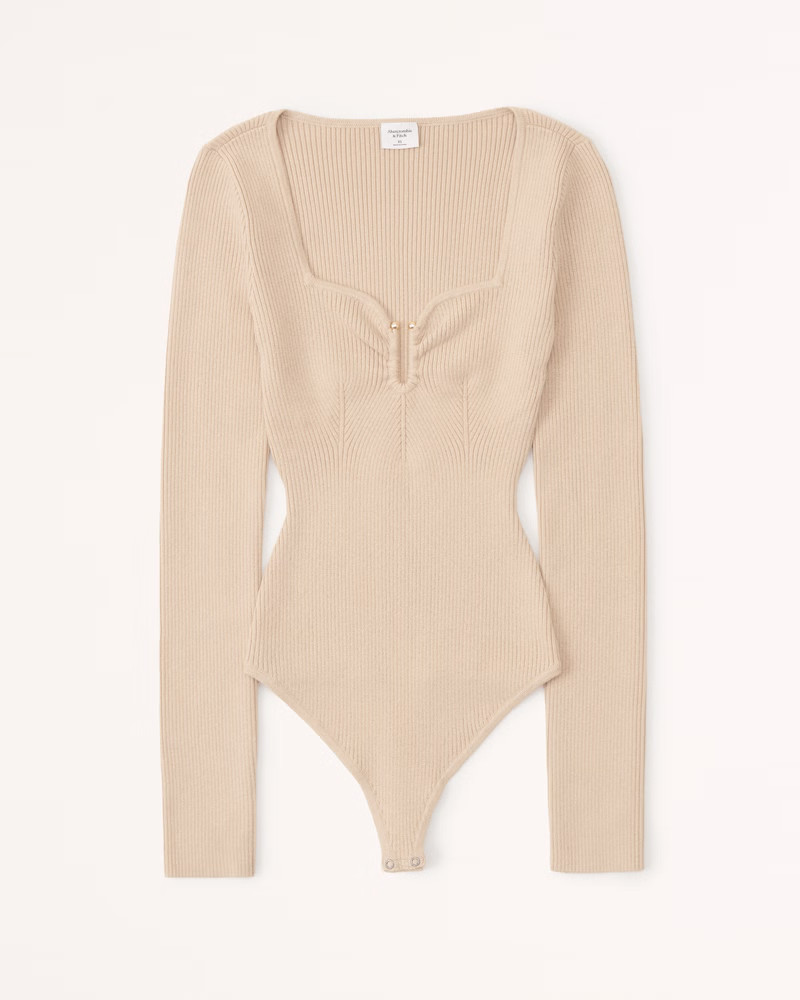 Long-Sleeve Hardware Bodysuit | Abercrombie & Fitch (US)