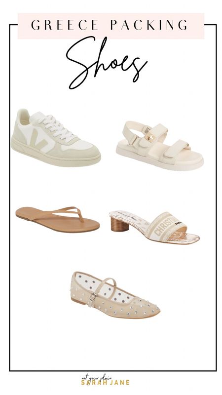 Summer Sandals
Shoes I’m packing for summer Europe trip

Greece Travel
Nude sandals
Vejas v-10
Ballet flats
Mesh flats
Dior Dway
Steve Madden sandals
Tkees sandals



#LTKShoeCrush #LTKTravel
