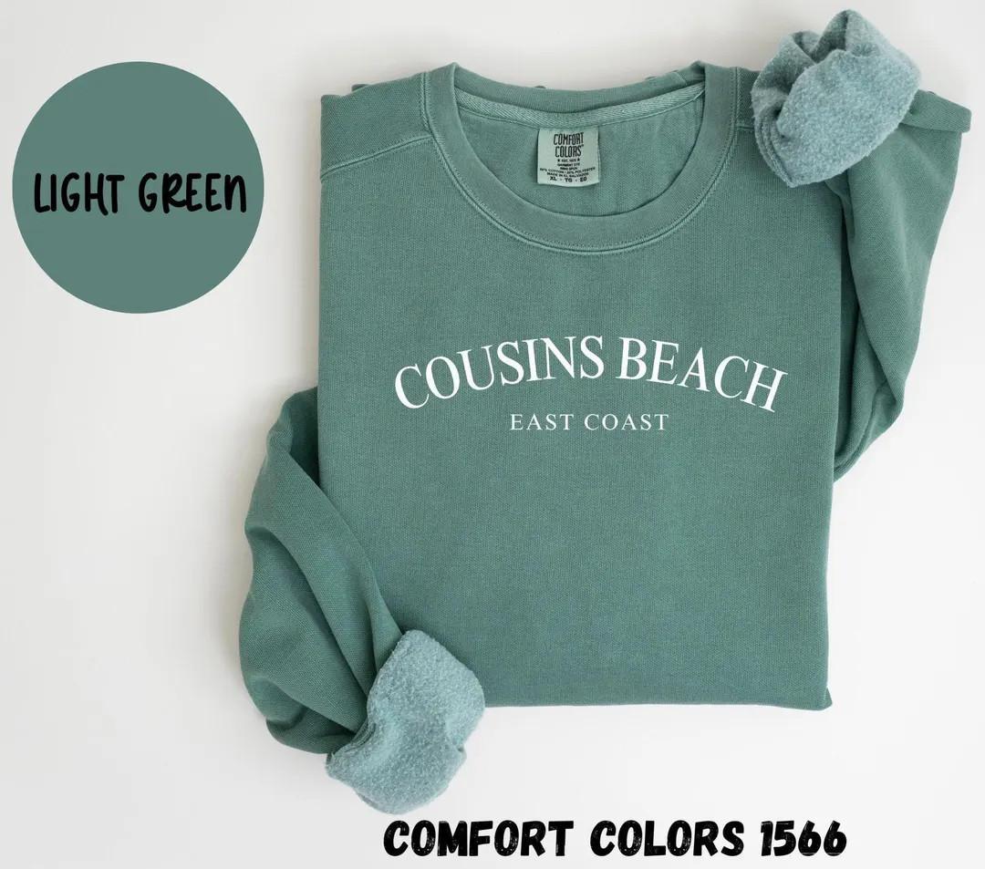 Cousins Beach Sweatshirt, Comfort Colors®, Cousins Beach Crewneck Sweater, Cousins Beach Unisex ... | Etsy (US)