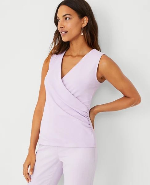 Petite Sleeveless Wrap Top | Ann Taylor (US)