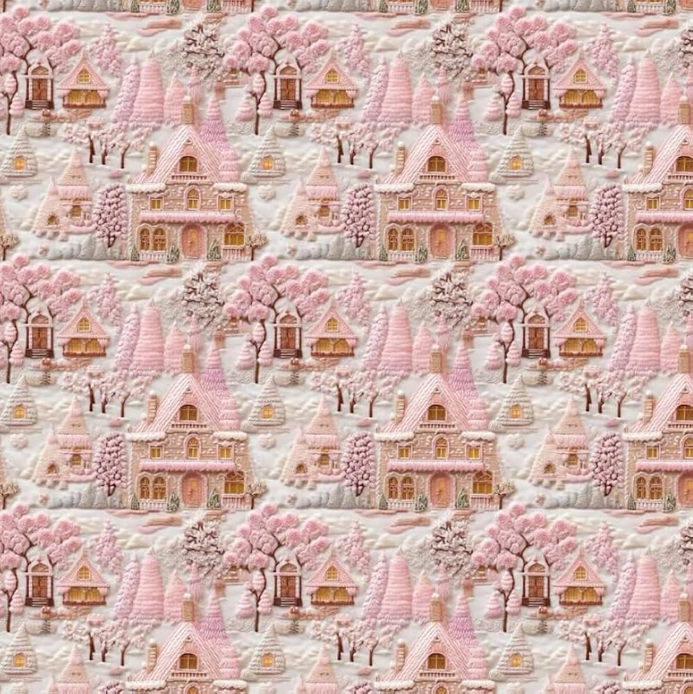 Pink Christmas Fabric by The Yard, Kona Cotton Fabric 44", Pink Fabric, Winter Fabric, Pink Ginge... | Amazon (US)