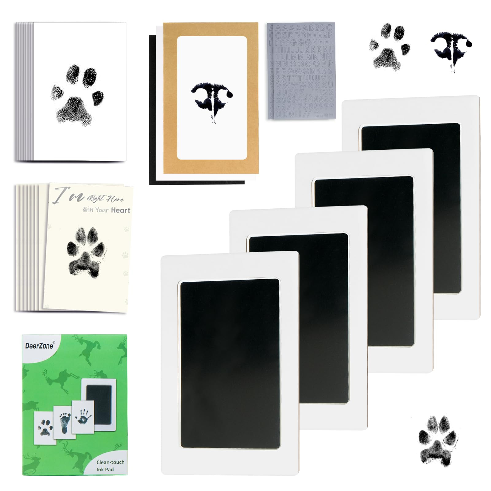 Inkless Paw Print Kit,Dog Paw Print Kit,Dog Nose Print Kit,Clean Touch Ink Pads and Imprint Cards... | Amazon (US)