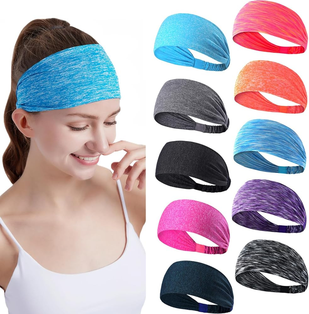 Workout Headbands for Women Sports Sweatbands Yoga Hairbands for Fitness Elastic Athletic Non Sli... | Amazon (US)