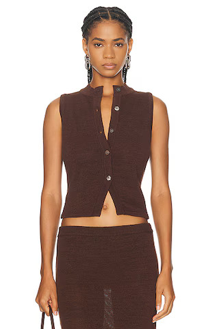 SER.O.YA Alani Knit Vest Top in Coconut | FWRD | FWRD 