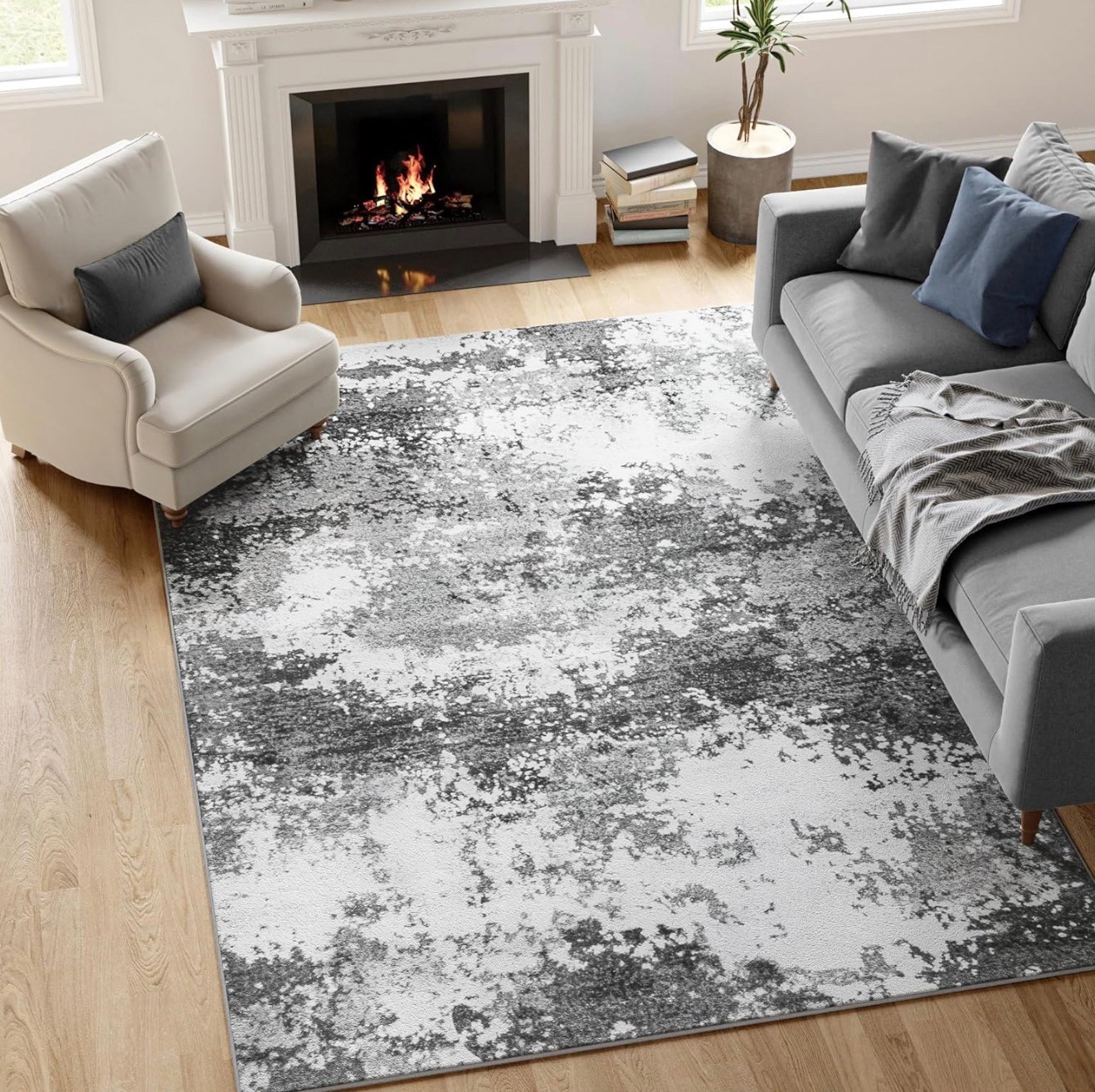 Washable Rug 4x6 Entryway Rugs for Living Room Bedroom Carpet, Grey Indoor Vintage Abstract Boho Large Area Rug Non Slip Faux Wool Rugs for Dorm, Dining Room Table, Nursery, Kids Playroom, Gray #amazon #amazonfinds 

#LTKdayinmylife #LTKHome #LTKvlog
