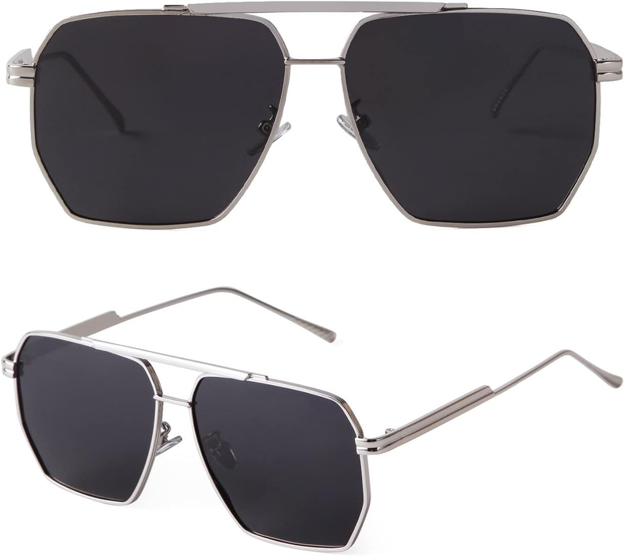 ADE WU Retro Oversized Square Polarized Sunglasses for Women Men Classic Vintage Metal Frame Sun ... | Amazon (US)