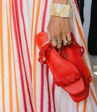 x Stephanie Covington Aida Leather Double Band Disk Flat Sandals | Dillard's