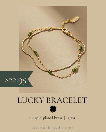 On sale and so pretty! I love green so this was the color I grabbed but the other colors were so pretty too!

#anthropologie #jewelry #stpattysday #bracelet 

#LTKsalealert #LTKfindsunder50 #LTKstyletip