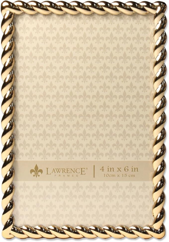 Lawrence Frames Rope Design Metal Frame, 4x6, Gold | Amazon (US)