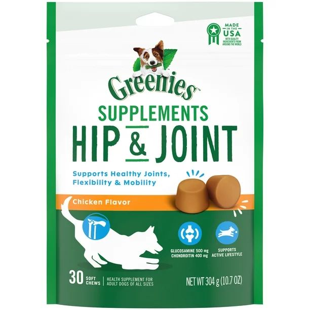 GREENIES Dog Supplements Chicken Flavor Soft Chew Treats for Hip & Joint Care for Adult Dogs All ... | Walmart (US)