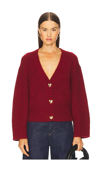 Cropped Cardigan in Crimson Crest | Revolve Clothing (Global)
