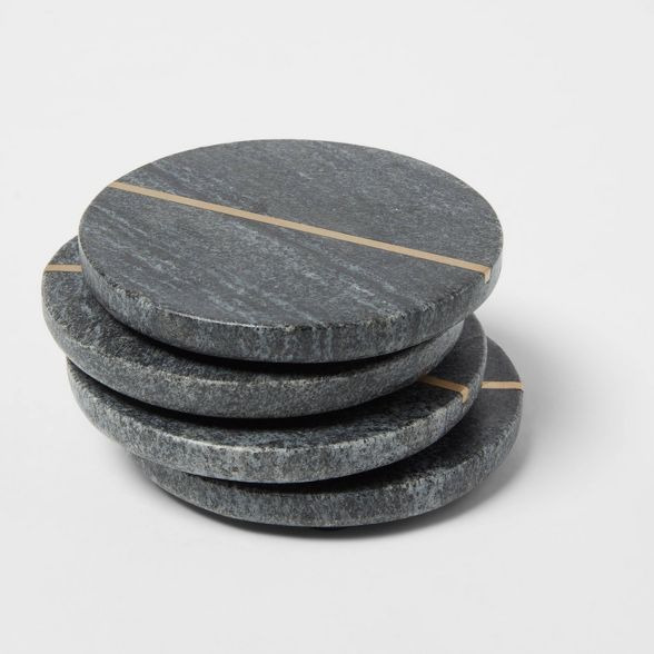 4pk Marble Coasters Gray - Threshold™ | Target