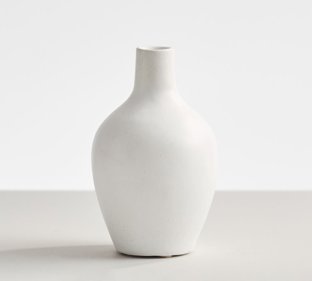 Studio Vase Collection, Small Bottle, White | Pottery Barn (US)