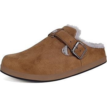 Fur Lined Clogs for Women Men Suede Winter Slippers Arch Support Slip on Mules Potato Shoes with ... | Amazon (US)