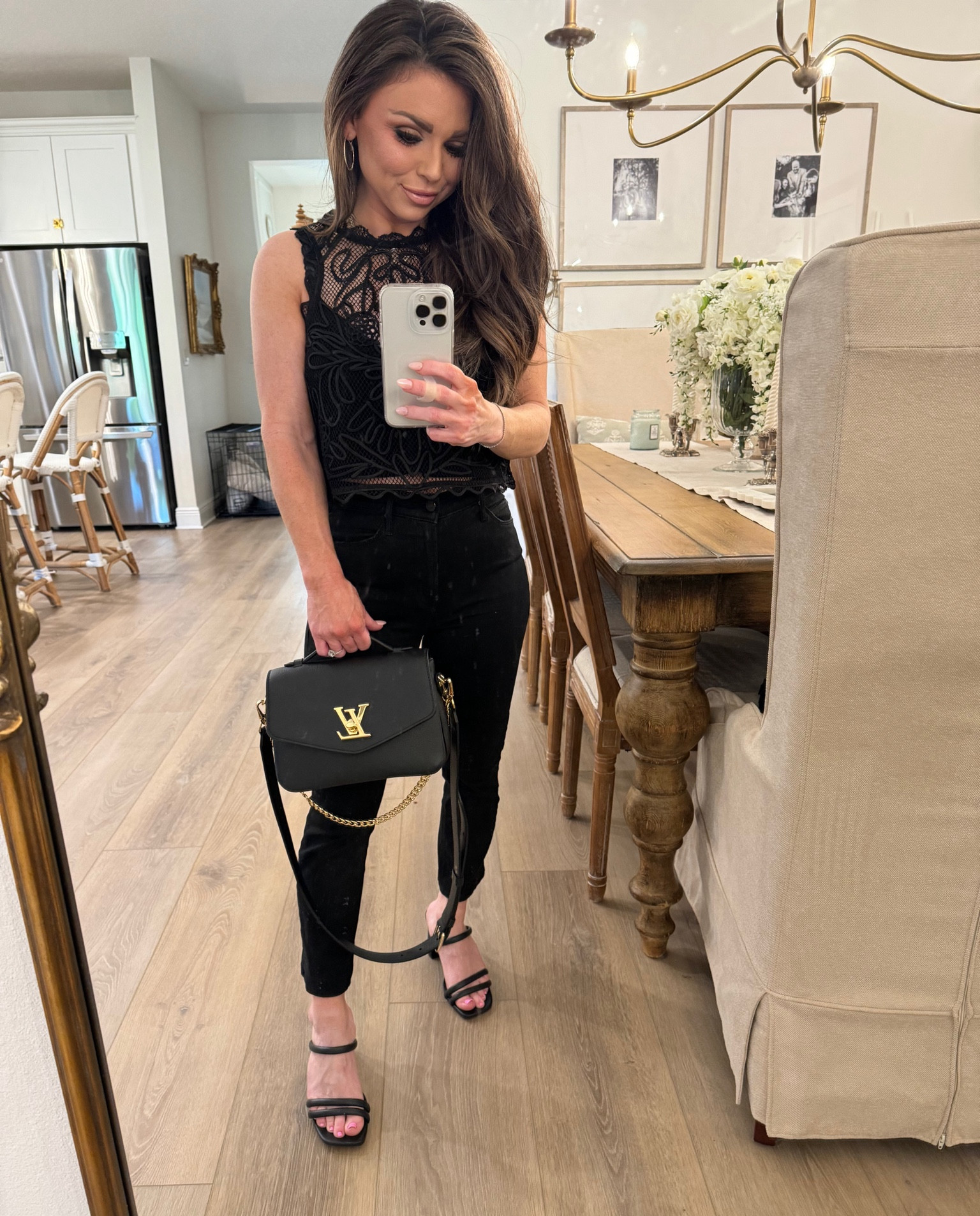 Date night 🤍 The best Mother denim and my fav comfy heels from Target 🖤 

#LTKsalealert #LTKfindsunder50 #LTKbeauty