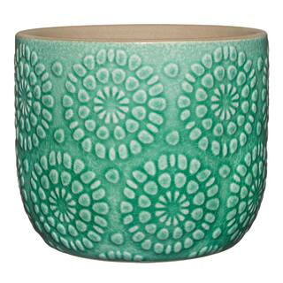 Bellisima 4.5 in. Sea Green Ceramic Planter with Drainage Plug | The Home Depot
