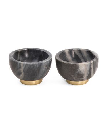 Set Of 2 Marble Bowls With Gold | TJ Maxx