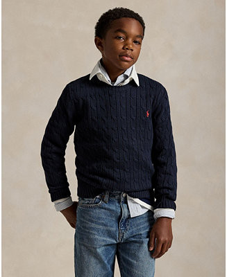 Boys 8-20 Cable-Knit Cotton Sweater | Macy's