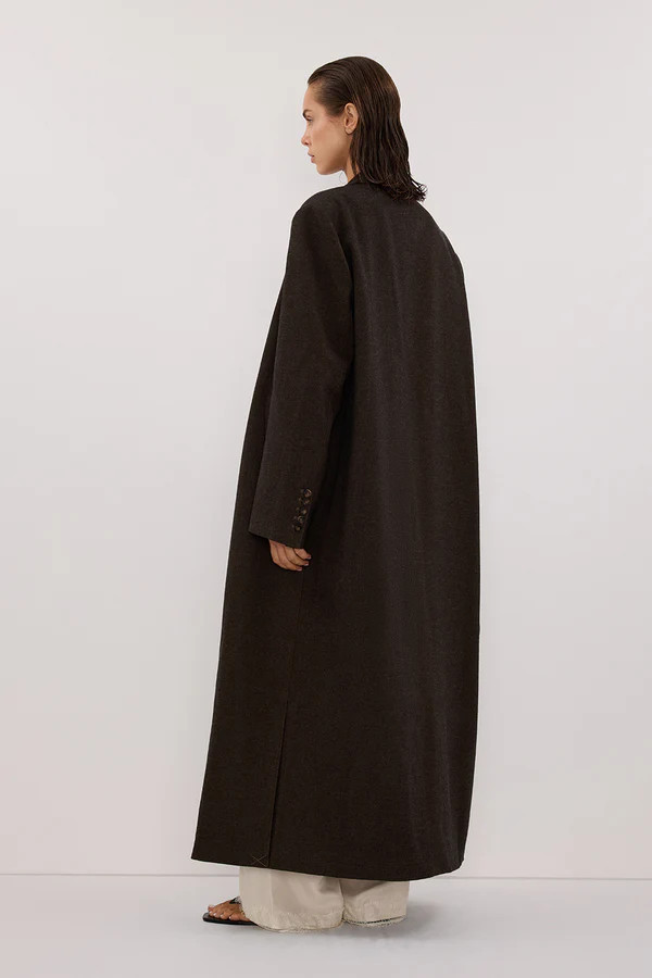 BENTLEY CHOCOLATE WOOL BLEND COAT | DISSH