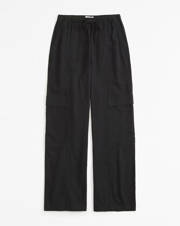 Women's Linen-Blend Pull-On Cargo Pant | Women's New Arrivals | Abercrombie.com | Abercrombie & Fitch (US)