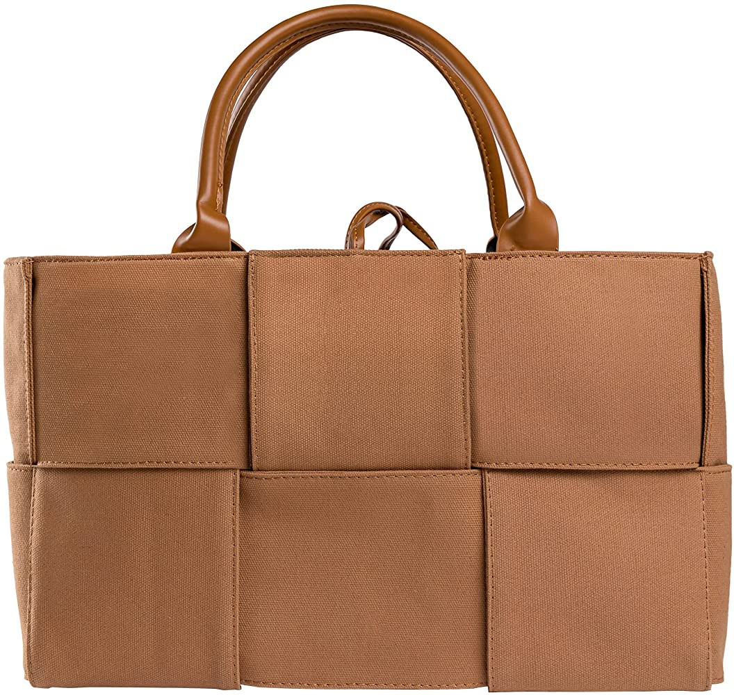 Canvas Tote Bag for Women Work Shoulder Bag Satchel Hobo Top Handle Bag for Office, Travel, Schoo... | Amazon (US)