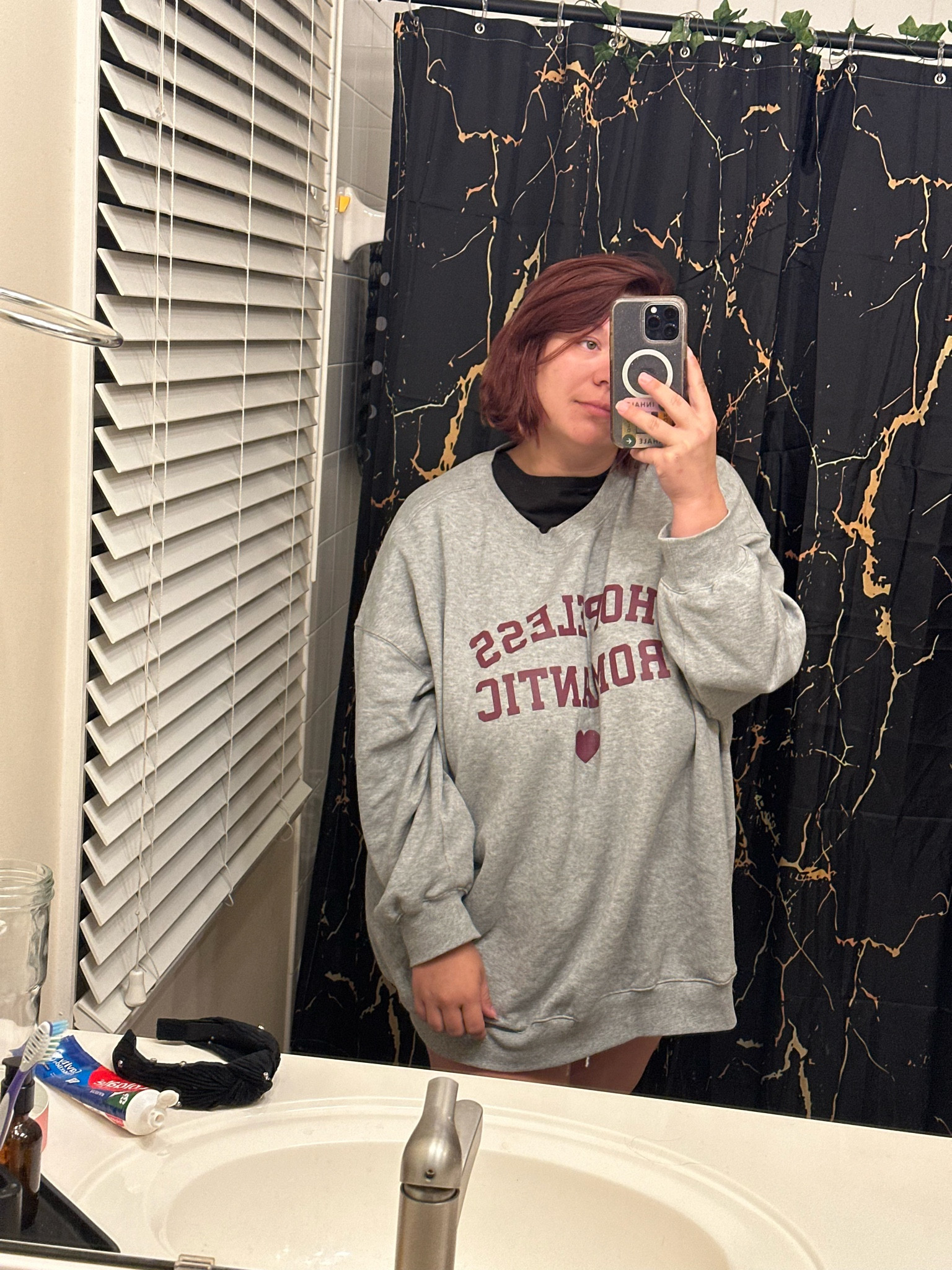 Comfy cozy basic pullover sweatshirt from Old Navy on sale for $19 wearing size XXL “Hopeless Romantic” loungewear, sweatshirt, oversized sweatshirt, 

#LTKPlusSize #LTKMidsize #LTKActive