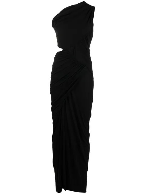 Rick Owens Lilies one-shoulder Draped Dress - Farfetch | Farfetch Global