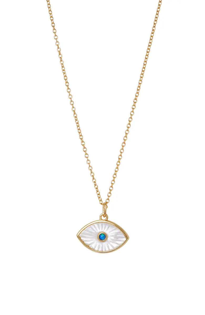 Argento Vivo Sterling Silver Evil Eye Mother-of-Pearl Pendant Necklace | Nordstrom | Nordstrom