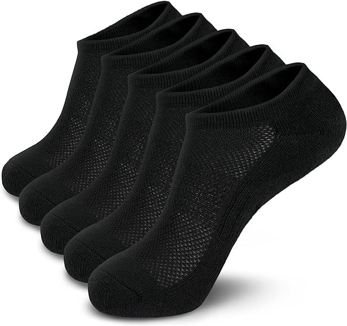MONFOOT Women's and Men's 5-Pairs Cushioned No-Show Non-slip Socks | Amazon (US)