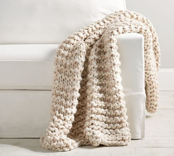 Chunky Handknit Throw Blanket | Pottery Barn CA