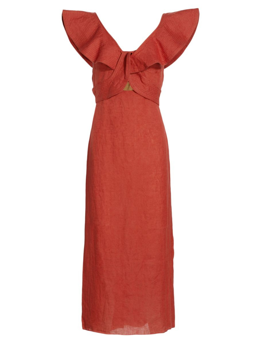 Johanna Ortiz Kilimanjaro Linen Bolero Midi-Dress | Saks Fifth Avenue