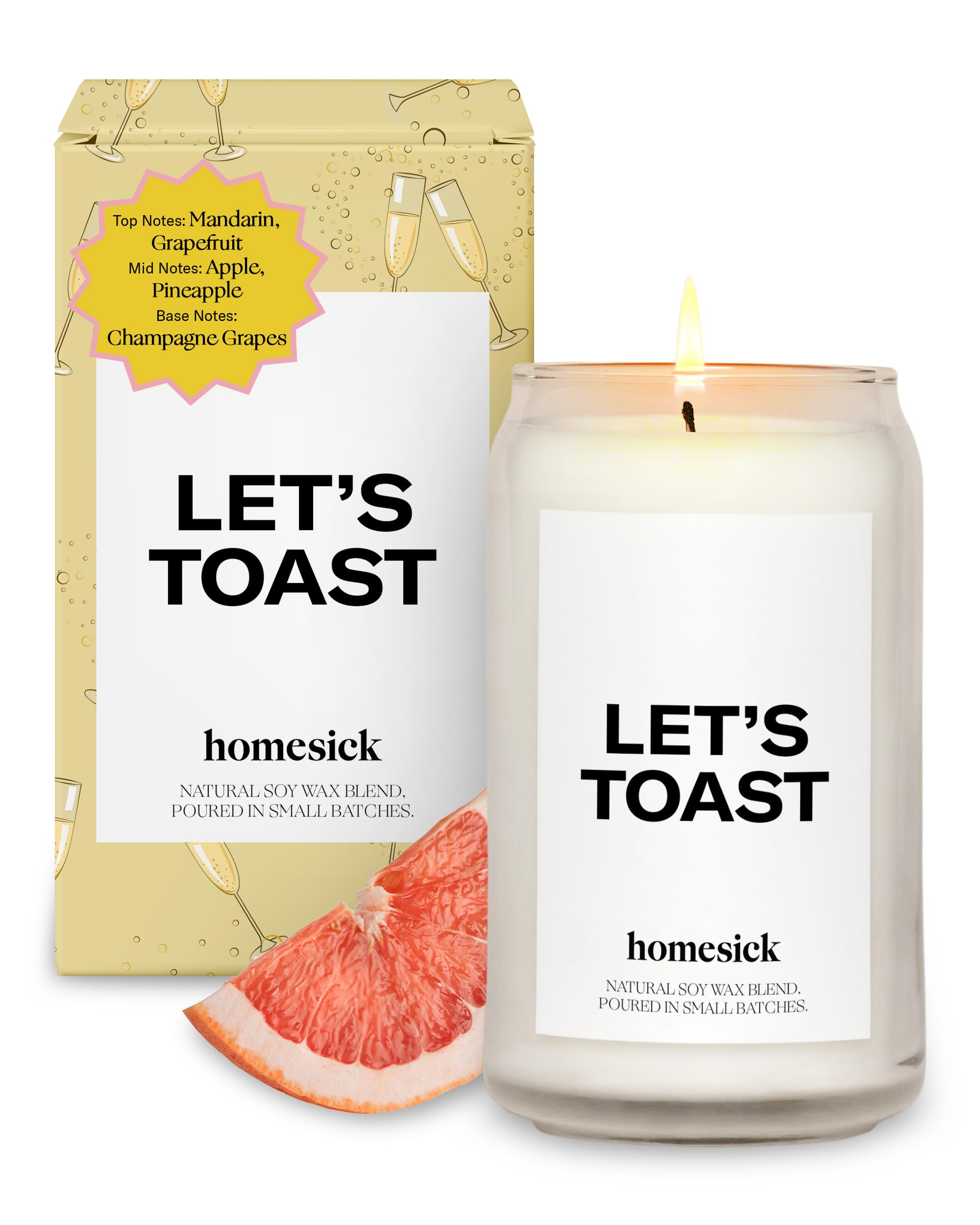 Homesick Scented Candles for Home (Let's Toast) - 13.75 oz Long-Lasting Soy Wax Blend Jar Candle ... | Amazon (US)