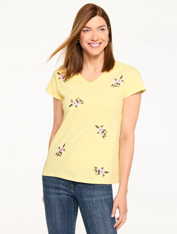 V-Neck Tee - Picnic Floral | Talbots