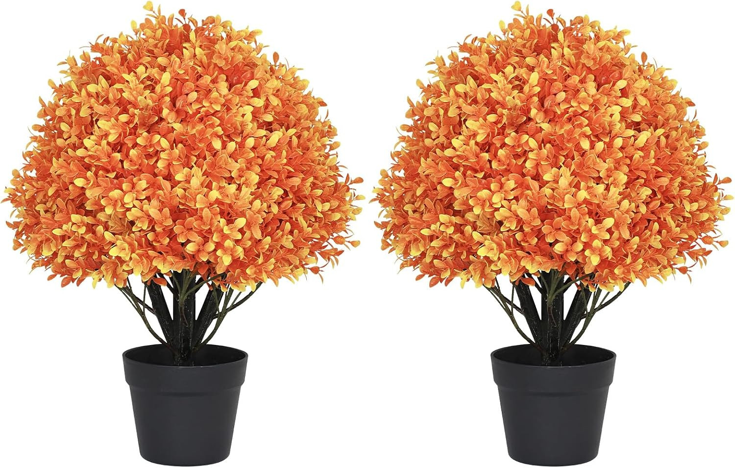 24" Artificial Boxwood Ball Plants Outdoor, Fall Topiary Trees | Amazon (US)
