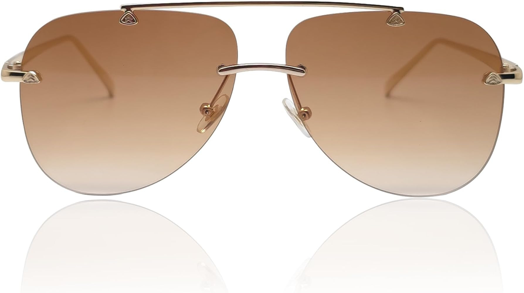 Trendy Rimless Women Aviator Sunglasses Fashion Frameless Pilot Sun Glasses Shades Unisex | Amazon (US)