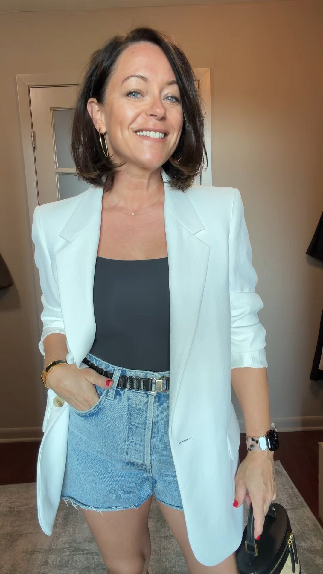 Blazer + shorts is my favorite combo. It’s rare that the weather makes sense for it and when it does, this is my go-to