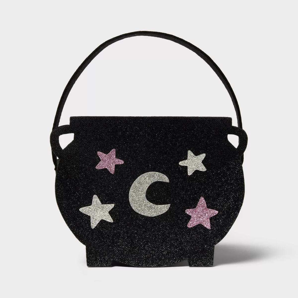 Small Glitter Cauldron Halloween Felt Gift Basket Black/Purple - Spritz™ | Target