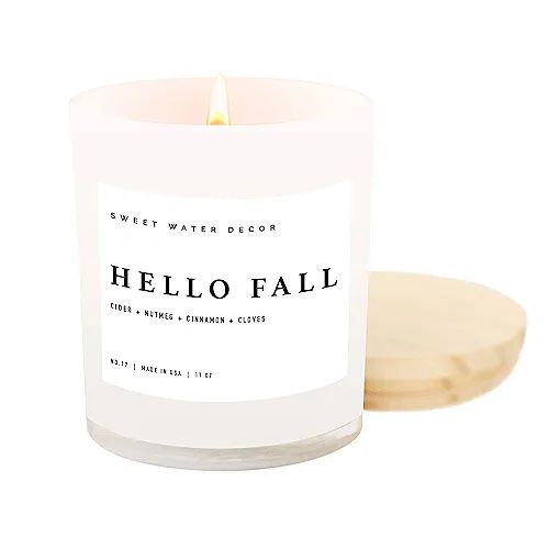 Amazon.com: Sweet Water Decor Hello Fall Soy Candle No. 17 | Cinnamon, Apples, and Clove Autumn S... | Amazon (US)