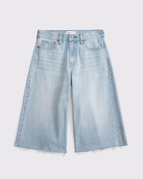 Women's Mid Rise Long Jort | Women's Up To 50% Off Select Styles | Abercrombie.com | Abercrombie & Fitch (US)