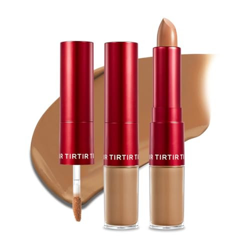 TIRTIR Glide&Hide Blurring Concealer - Creamy texture, Conceals dark circles and wrinkles, Dual formula (liquid tip & balm stick), Long-lasting wear, Korean Makeup, #8W, 0.28 Oz | Amazon (US)