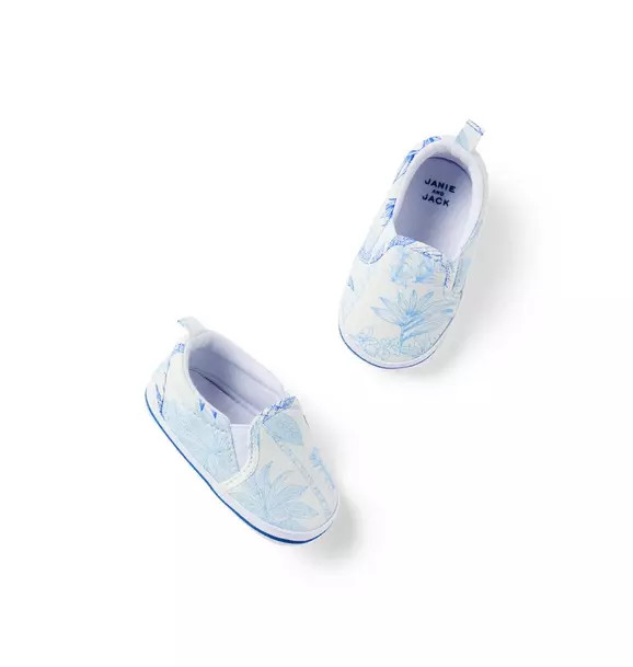 Baby Palm Toile Slip-On Sneaker | Janie and Jack