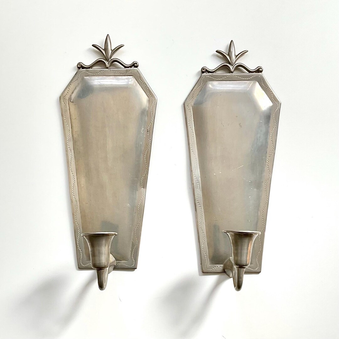 SVENSKT TENN – Iconic Pair of Swedish Grace / Art Deco Pewter Wall Candle Sconces With Ornate D... | Etsy (US)