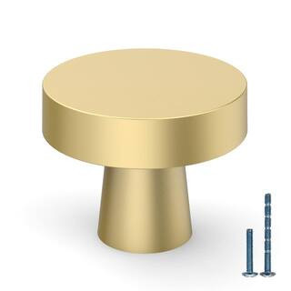 10 Pack Brushed Gold Round Cabinet Knob, Kitchen Cabinet Hardware Knobs for Drawers and Dressers | The Home Depot