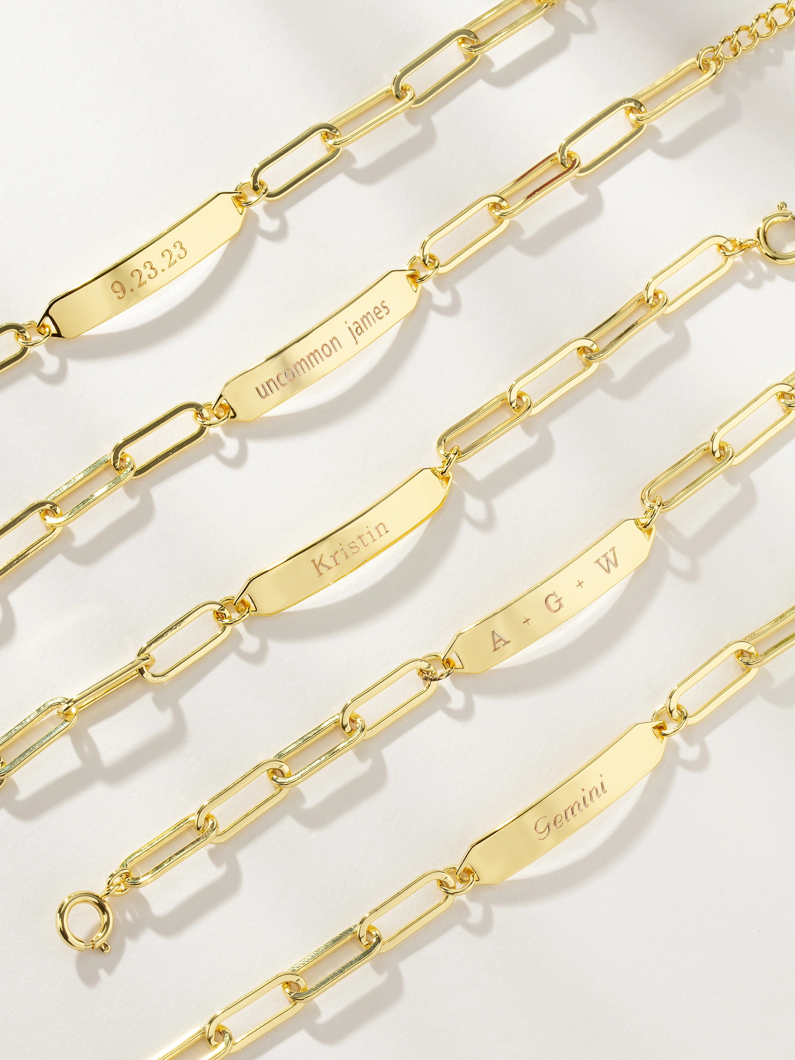 Gold Chain and Bar Personalized Engravable Bracelet | Uncommon James | Uncommon James