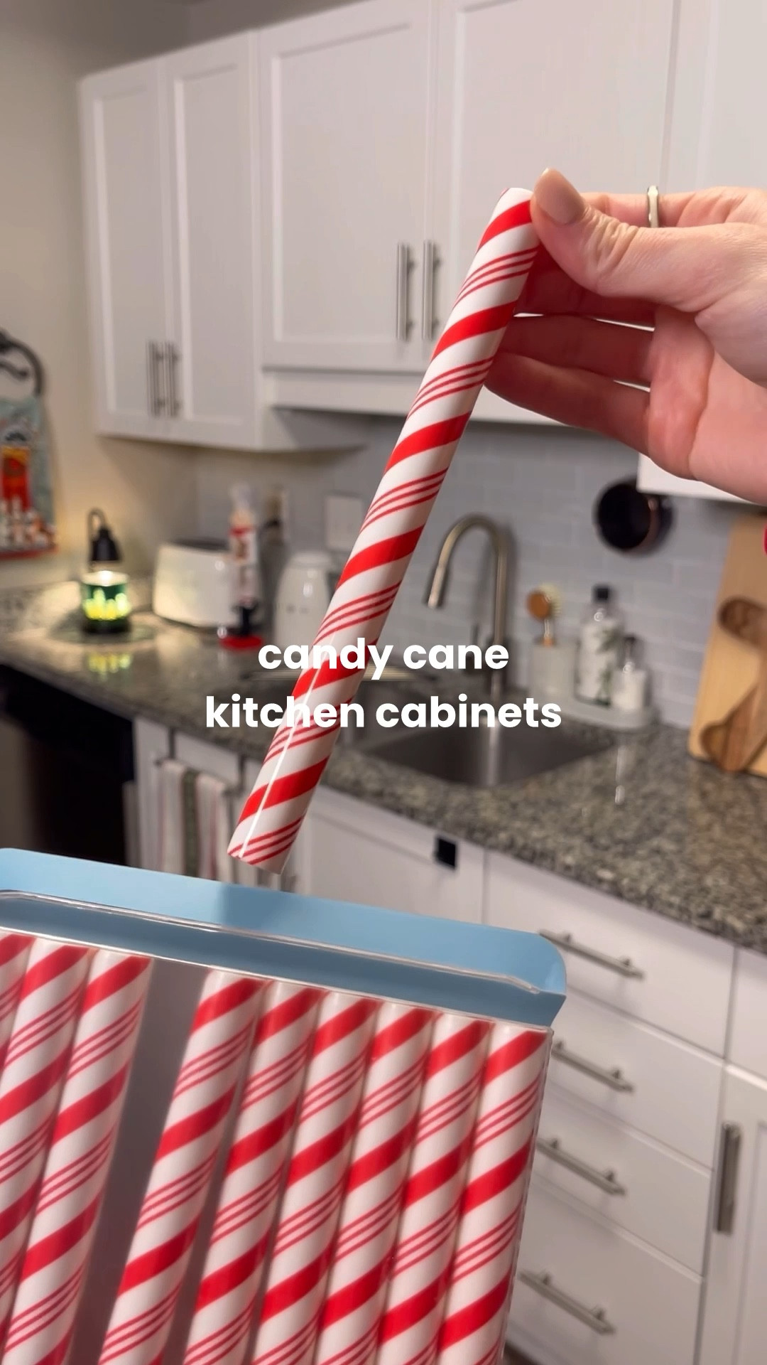 Candy cane kitchen cabinets, peppermint stick Knobez, Smeg, candle warming lamp, cozy Christmas kitchen 

#LTKHoliday #LTKHome