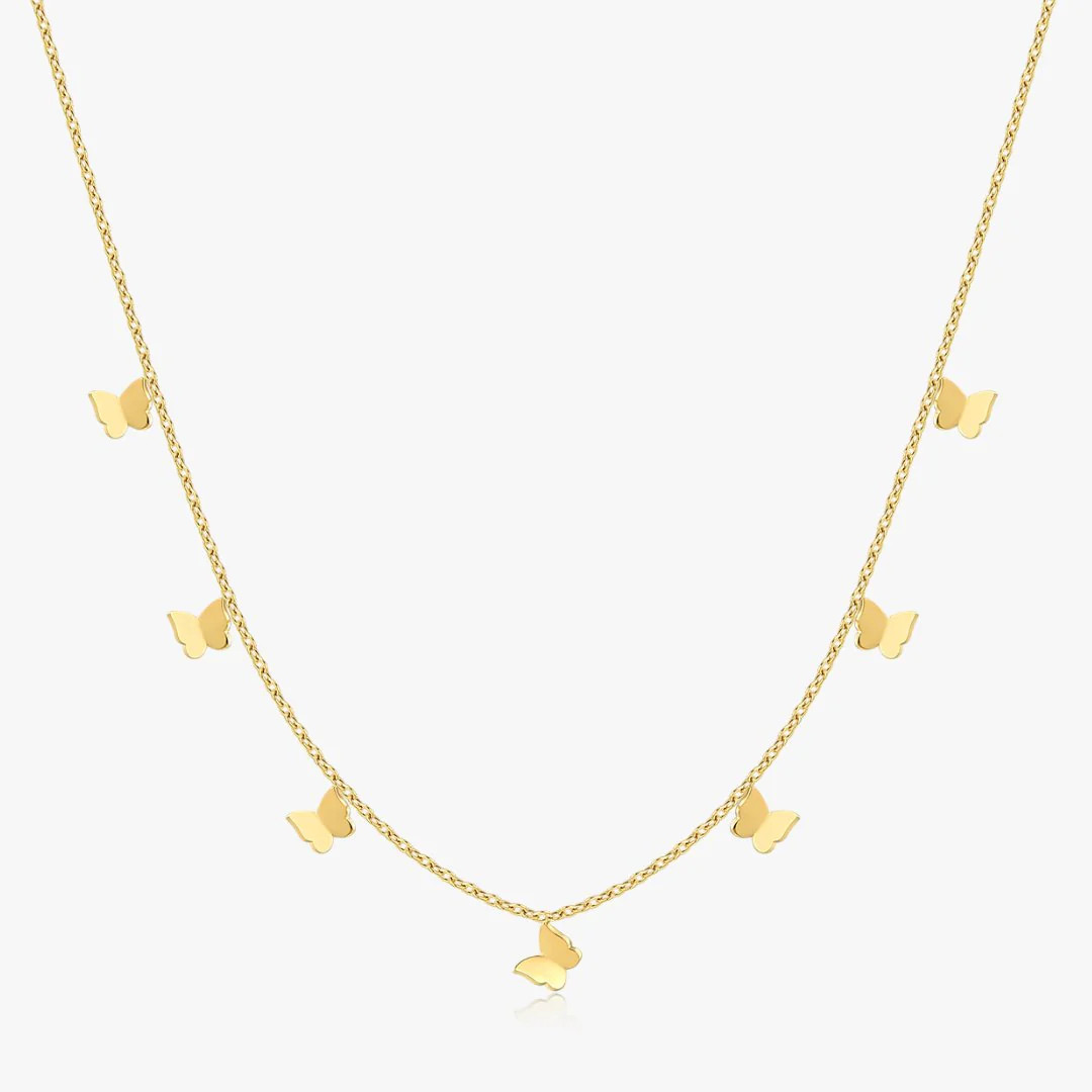 Dangling Butterfly Necklace in Gold | Flaire & Co.